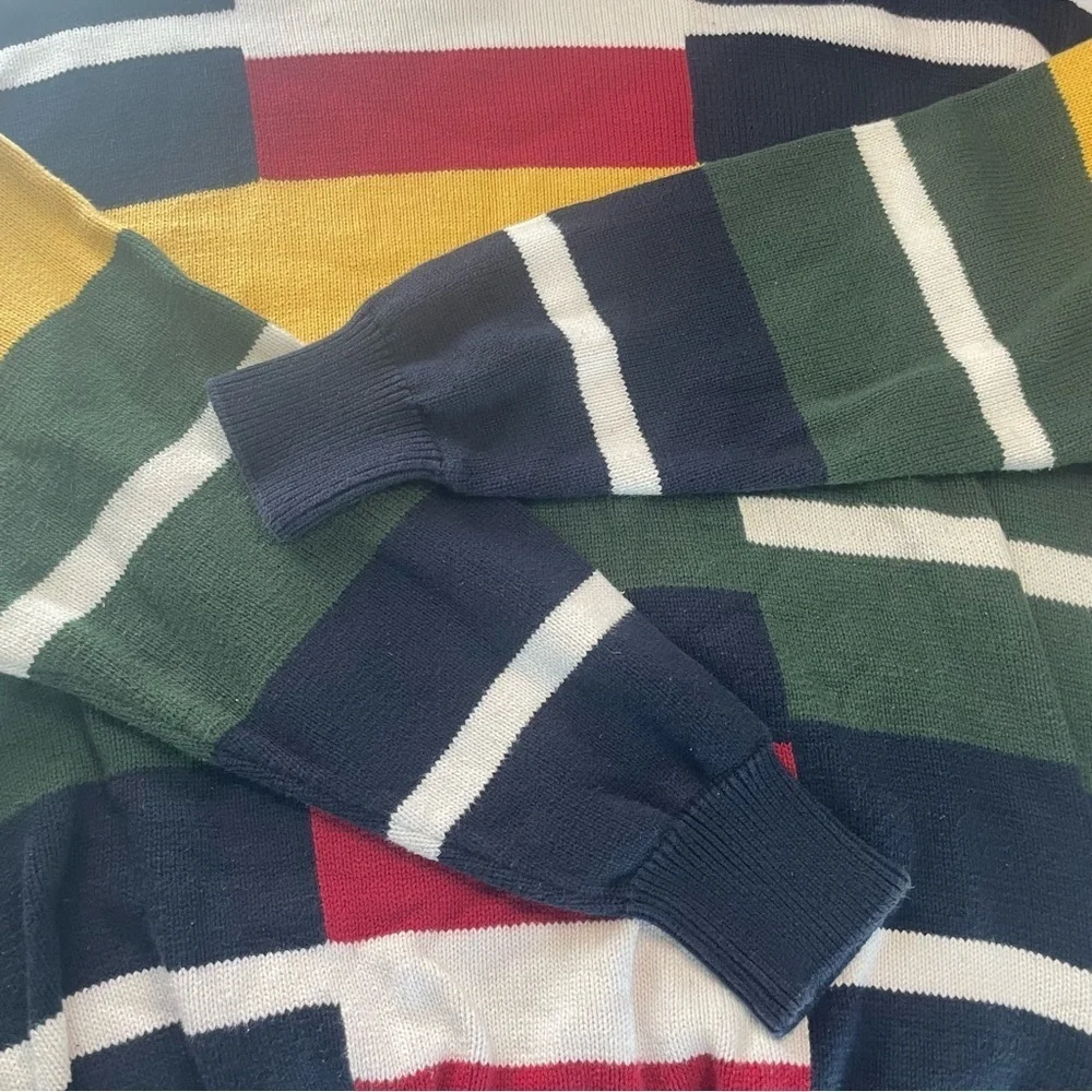 Nautica Large Men’s Retro Sweater 100% Cotton Red White Blue PRELOVED